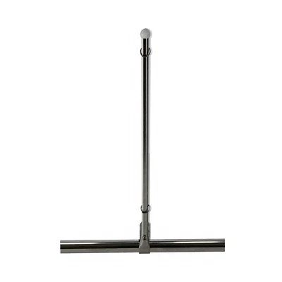 BOOTSZUBEHOER.ONLINE Edelstahl Flaggenstock 40 cm Halter 22 25 mm Reling Rohr Boot Schiff Flaggenmast