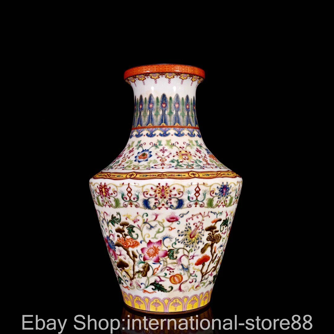 大幅値下げ31cm中国古玩 大清乾隆年製 粉彩人物図 花瓶 飾壺 贈答品 大幅値下げ31cm中国古玩 大清乾隆年製 粉彩人物図 花瓶 飾壺 贈答品 清