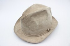 Stetson Vintage Fedora Style Tan Leather Men's Hat NOS SCJ60 7 1/4