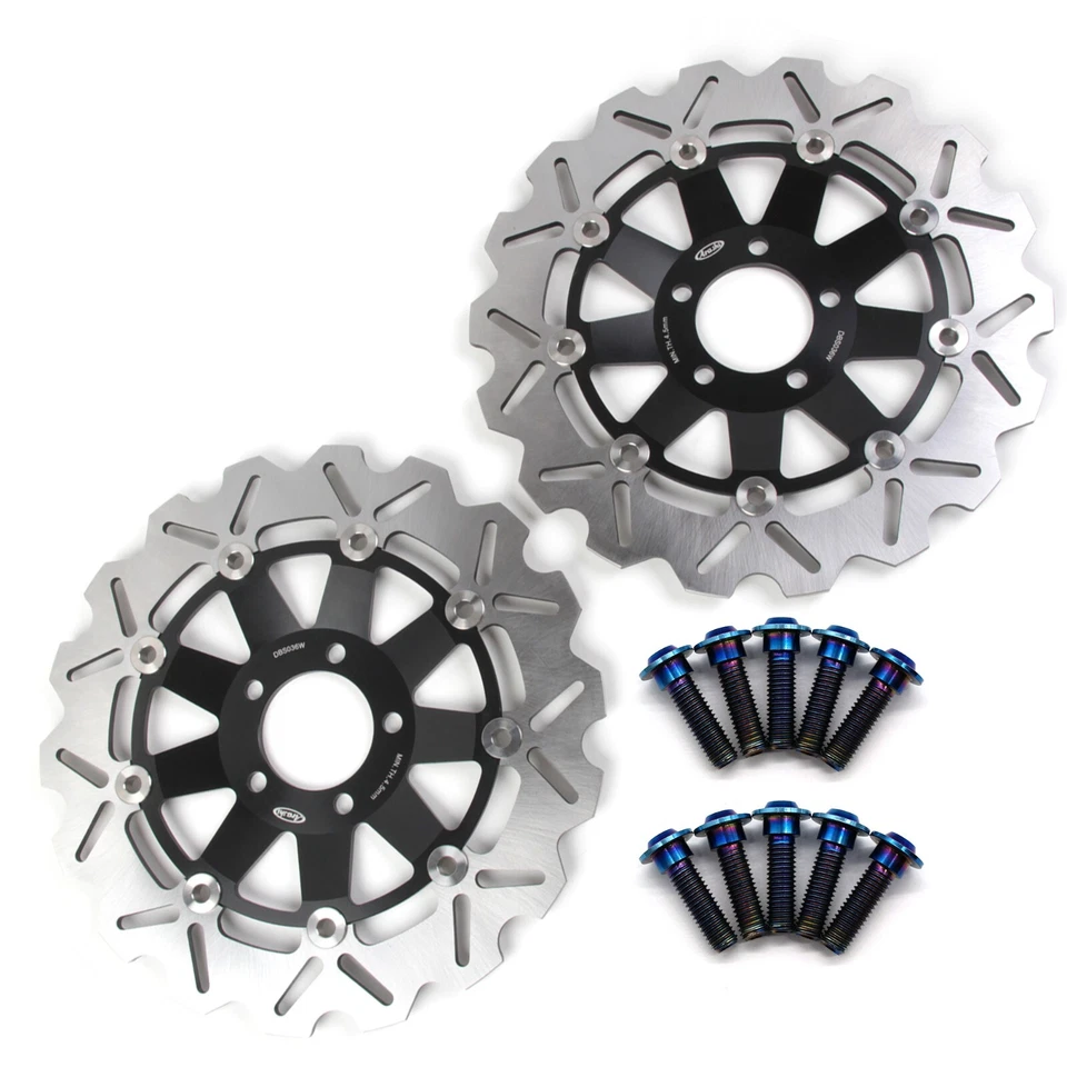 Para Kawasaki ZZR600 1991 1992 Disco de freno delantero trasero Rotores Tornillos de montaje Foto 3 de 4