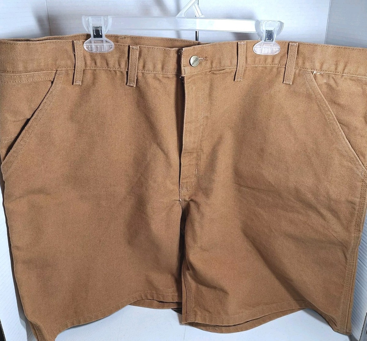 NWT Carhartt Work Shorts Washed Duck B25 BRN Brown 100% Cotton Sz 44 Made  In USA