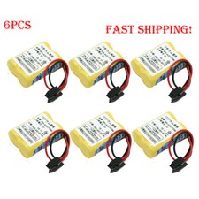 US 6 Pack BR-AGCF2W / A98L-0031-0011 1 6V 2200mAH Battery For FANUC with Plug