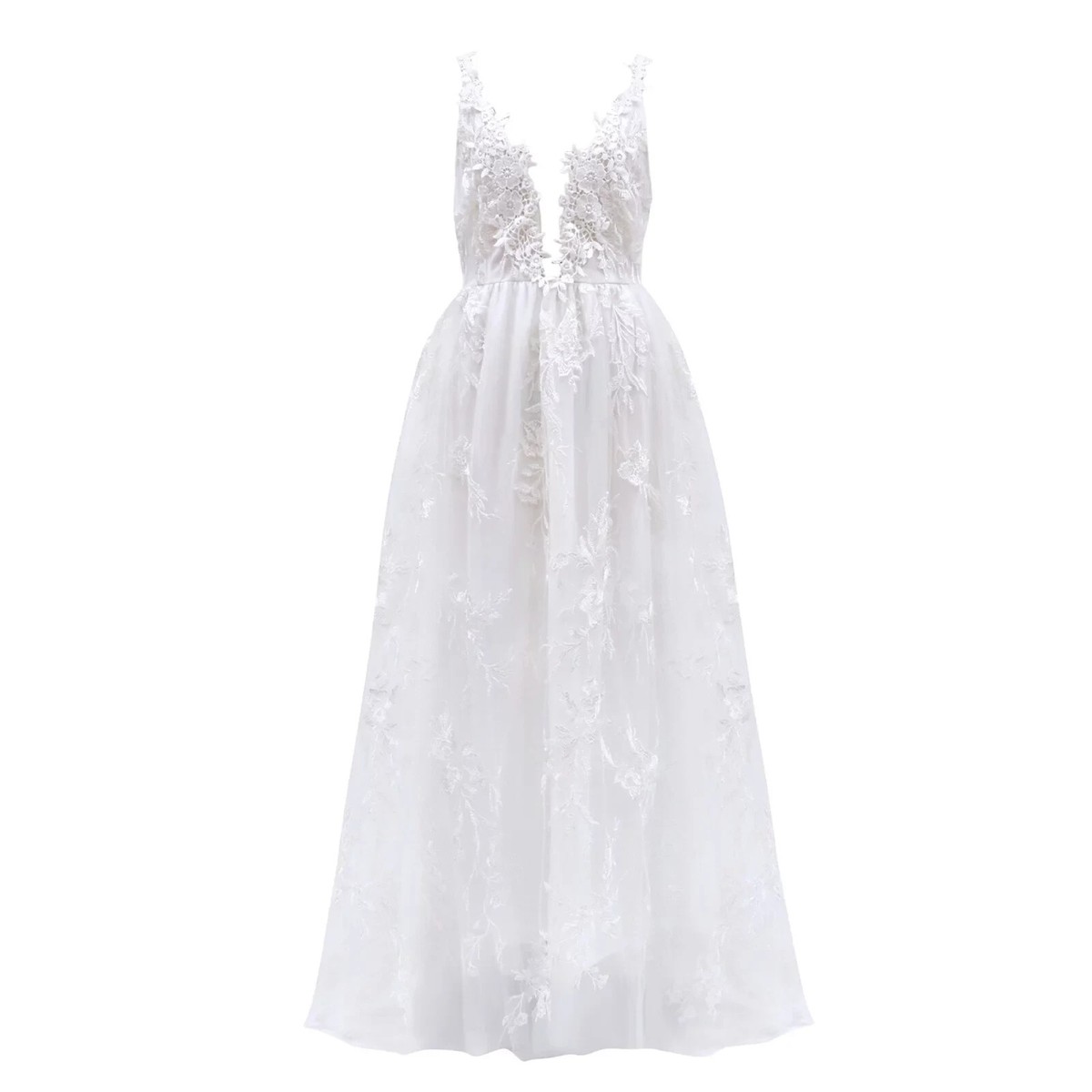 beach wedding dresses size 16 Boho Wedding Dresses 2026 A Line Deep V Neck Straps Lace Short Sleeve Bridal Gown For Beach Wedding With Sweep Train