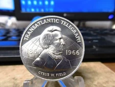 1966 Heraldic Art CO. / Great Eastern / Cyrus W. Field  .925 Silver Medal