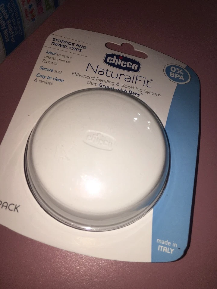 Chicco Natural Fit 2 pack Storage & Travel Caps/Lids Fits all NaturalFit Bottles - Image 3 of 3