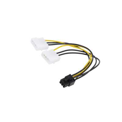 50431-QOL1 Kabel: Versorgung Molex männlich x2,PCI-E 6pin weiblich 0,15m QOLTEC