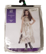 CRYPT BRIDE Halloween 2pc Costume Fancy Dress Up Ghost Girl  s Size Medium 8-10