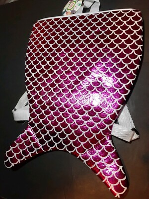 Mermaid Tail Backpack Large Girls Dark Pink Iridescent | eBay display picture 1