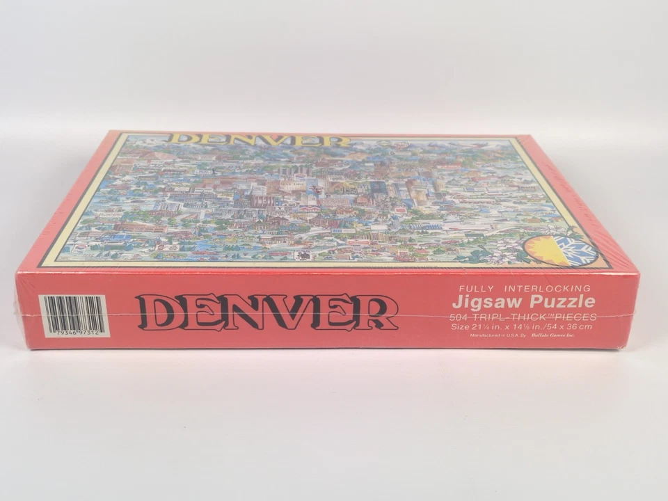 Vtg Buffalo Games Cartoon 504 Piece Puzzle Old School Denver Colorado Sealed NIB - Image 3 of 4