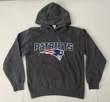 New England Patriots NFL Team Apparel Dark Gray Hooded Sweatshirt Youth Medium