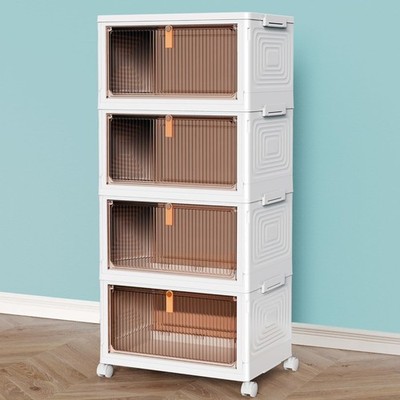 4 Tier Plastic Storage Bins and Boxes Organizer - Stackable with Lids for Bed...