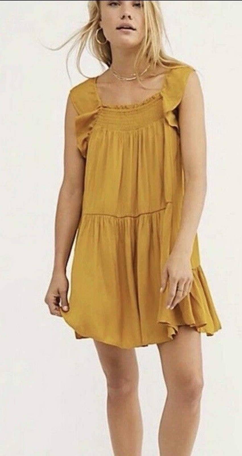 Free People Intimately Want Your Love Slip Dress Absinthe/Mustard Size Small