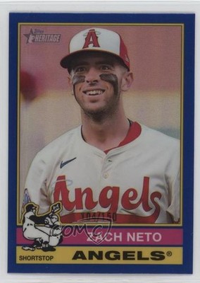 2025 Topps Heritage Chrome Blue Border 104/150 Zach Neto #396 0zg4