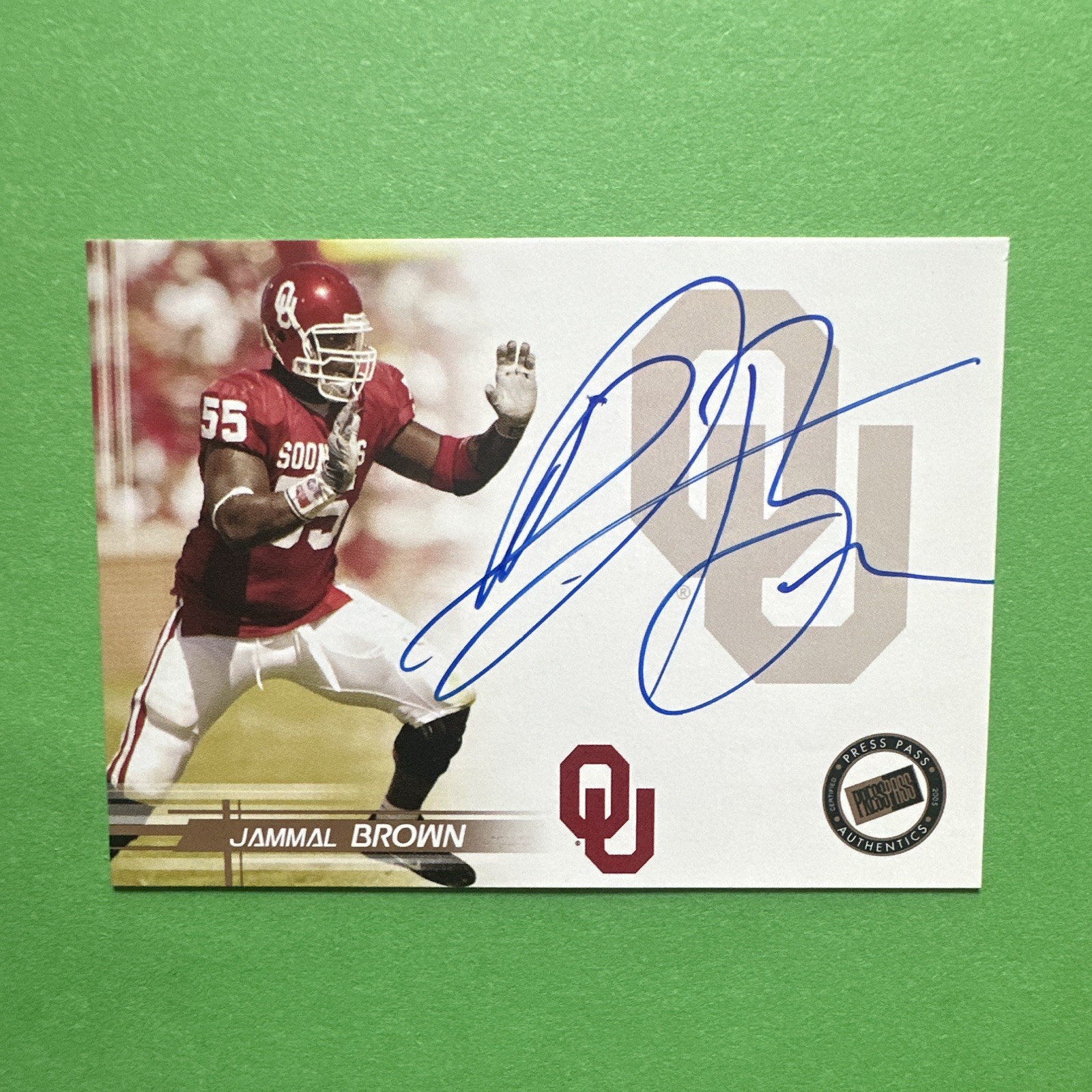 Press Pass 2005 Autographs Jammal Brown Oklahoma Sooners Bronze RC Auto