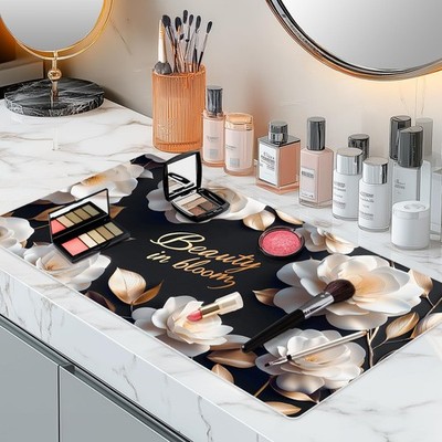 Dual-Sided Synthetic Leather Decorative Makeup Mat for Crafting, Furniture Pr...
