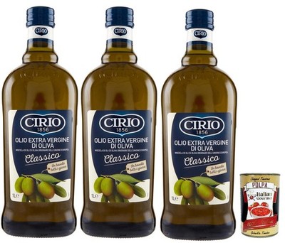 Cirio Extra Natives Olivenöl, 3x1L, hochwertiges Olivenöl+Polpa