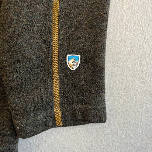 Kuhl Mens Fleece Pullover 1/4 Zip Sweater Brown Gold Trim L Outdoors - Picture 4 of 9