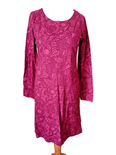 Weird Fish Delray Mulled Wine Organic Cotton Jersey Dress UK 12