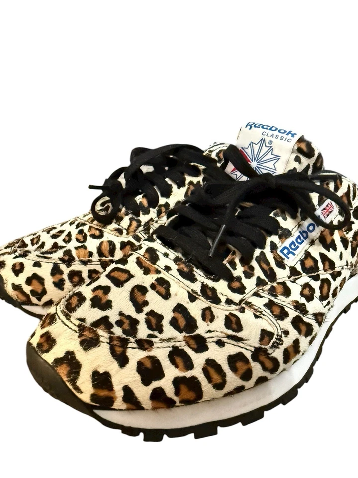 Reebok Classic Leather Head Porter Leopard sneakers w/ faux-fur upper. Size 9 - Image 4 of 4