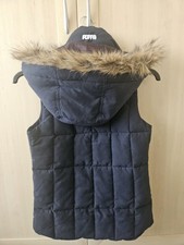 PUFFA Original padded gilet detachable hood size XS NAVY double zip
