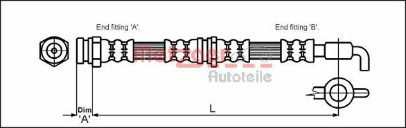 Vorderachse Links Metzger 4114780 Bremsschlauch FüR Mazda-image