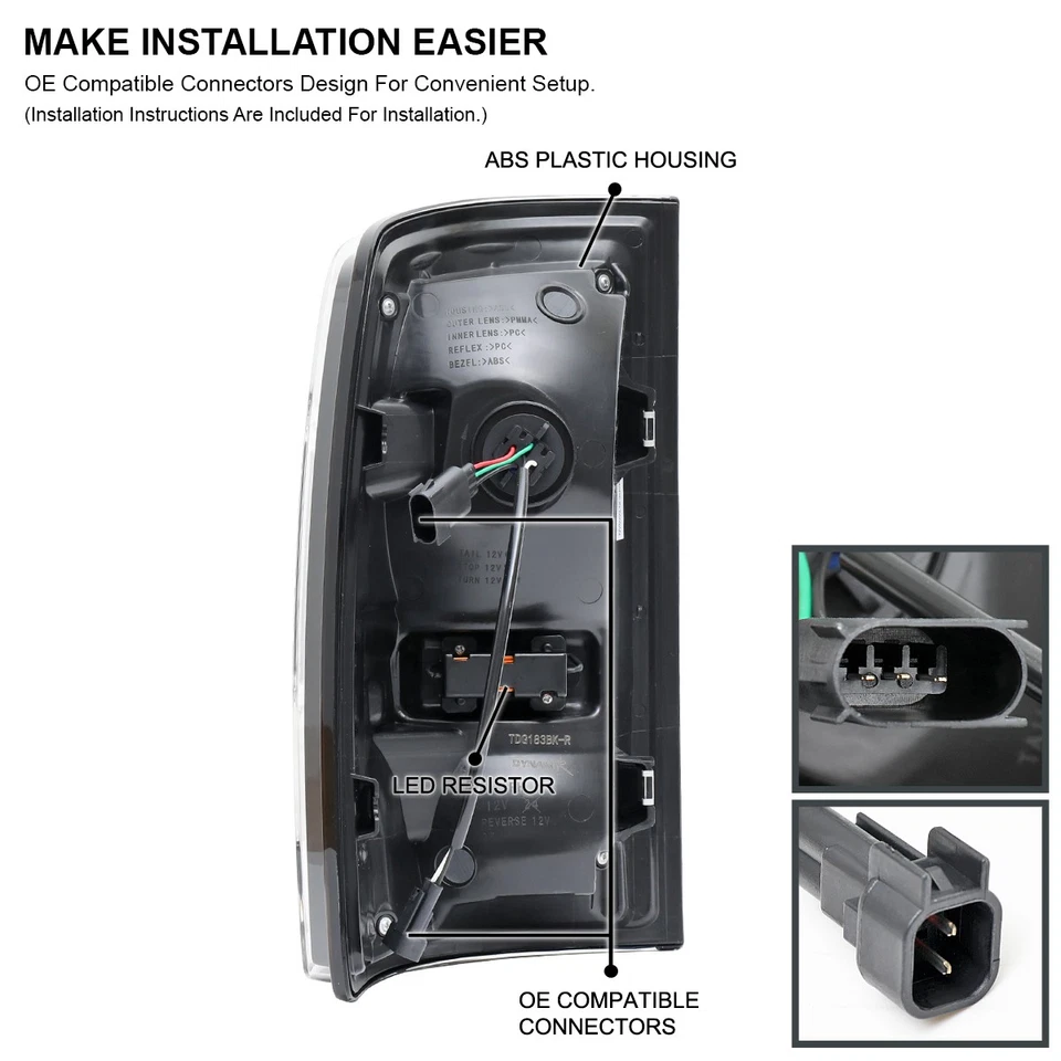 Smoke Fits 2009-2018 Dodge Ram 1500 2500 3500 LED Tail Lights Brake Lamps L+R Foto 4 de 4