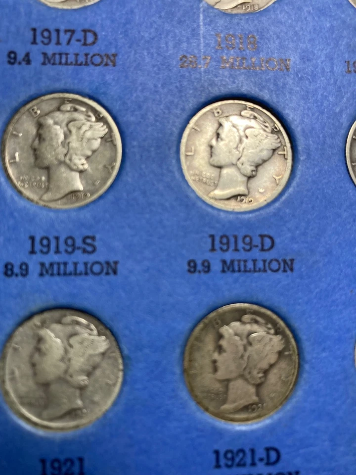 1916-1945 Mercury Dime Collection Nearly Complete Set 76 Coins (-16-D)90% Silver - Image 4 of 4