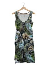 MARC CAIN Trägerkleid Damen Kleid Gr. DE 36 blau-grün-schwarz Casual-Look