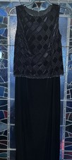 Scott McClintock Maxi Womens Black Velvet Gown Beaded Size 14
