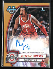 2024-25 Bowman Chrome U #54 Autographs Gold Refractors Meechie Johnson AUTO /50