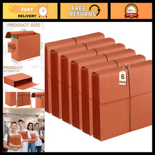 6 Pack Heavy Duty Accordion File Organizer with Flap, Expandable Folder Bag, Ela