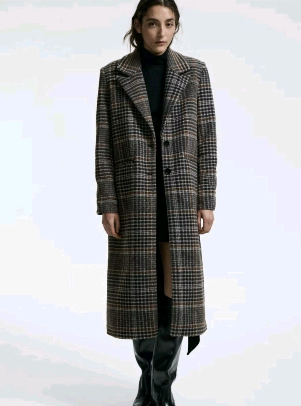 XS M XL New H&M Divided Single-breasted coat For Women Dark gray/Plaid Brown