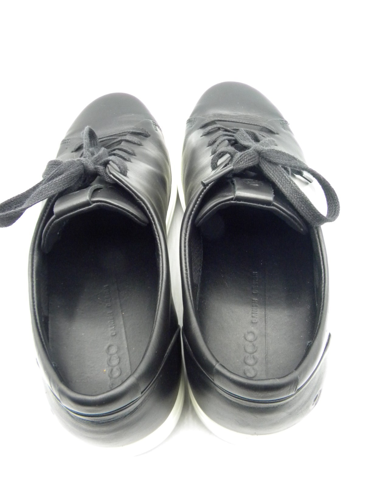 ECCO Danish Design Black Leather Lace Up Sneakers Men's Size US 10 - 10.5 EU 44