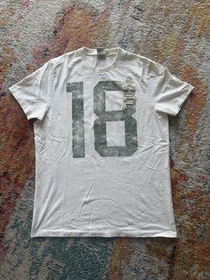 VTG Y2K Abercrombie & Fitch Muscle Fit Graphic White Distressed Tee 