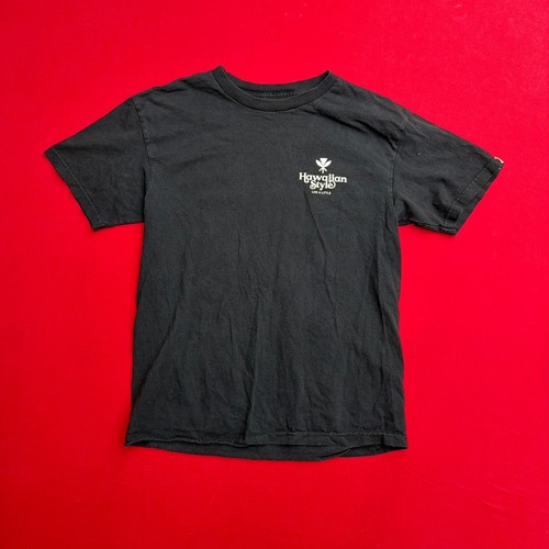 y2K Hawaiian Style Men Mauka to Makai Graphic T-Shirt Black Size M Cotton Surf T - Picture 2 of 7