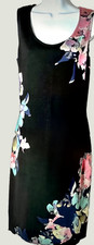St. John Luxury Art Dress Black with Flowers Sz 10 US Retail 1495