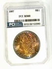 1887-P   MS 66  Stunning Rainbow Color Toned Solid Morgan Dollar Mark Free PCI