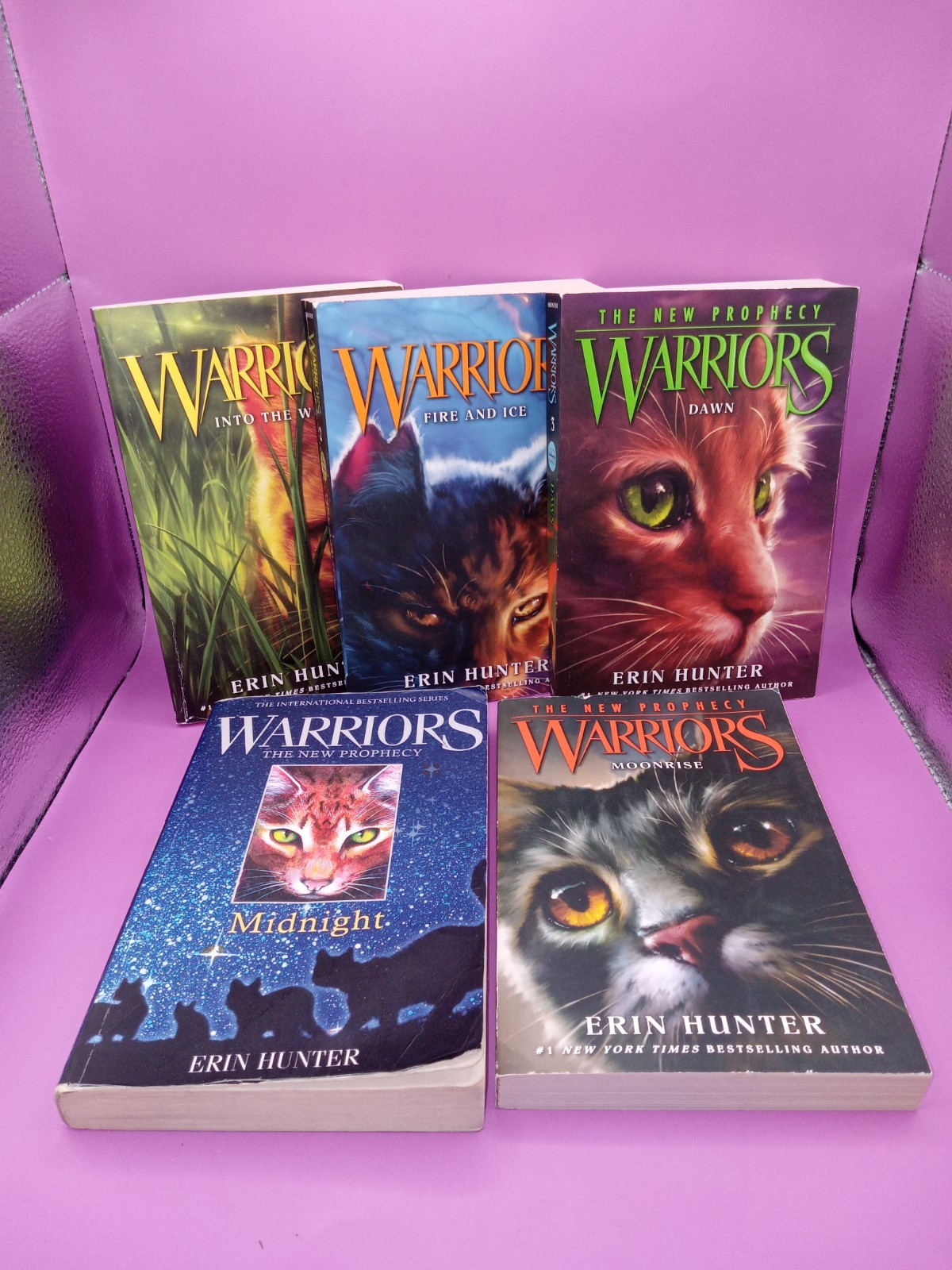 WARRIORS : THE NEW PROPHECY 🐱 Book Lot (5) By: ERIN HUNTER Titles Description