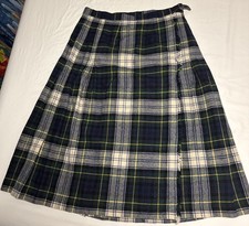 VTG Scottish Wool Kilt Tartan Plaid; Adjustable Waist