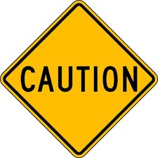 Lyle Lw9-11B-24Ha Caution Traffic Sign, 24 In H, 24 In W, Aluminum, Diamond,
