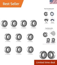 High Performance 608 2RS Ball Bearings - 10 Count - Ideal for Small Machines