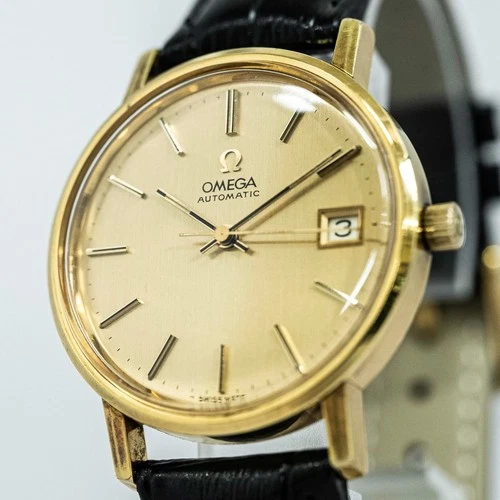 *NEAR MINT* Vintage 1977 OMEGA Seamaster Cal.1012 Automatic Gold Date 35mm Men's