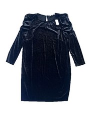 Ann Taylor Loft NEW Shimmer Sparkle Velvet Puff Sleeves Shift Dress Sz L
