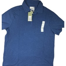 Goodfellow Co Mens Blue Short Sleeve Polo Shirt Size Large Pocket Casual