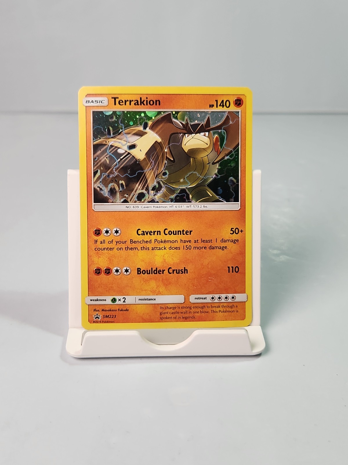 Terrakion SM223 Cosmo Holo Rare Sun & Moon Promo Pokemon