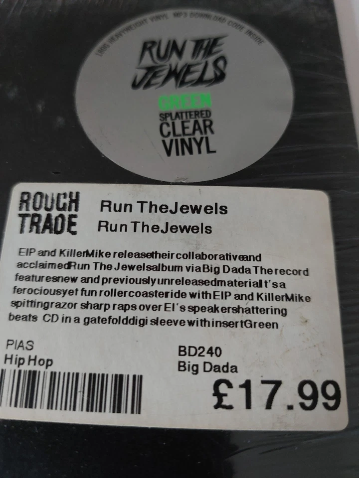 Run the Jewels- Run the Jewels LP Big Dada Green Splatter Clear Vinyl Sealed - Image 3 of 3