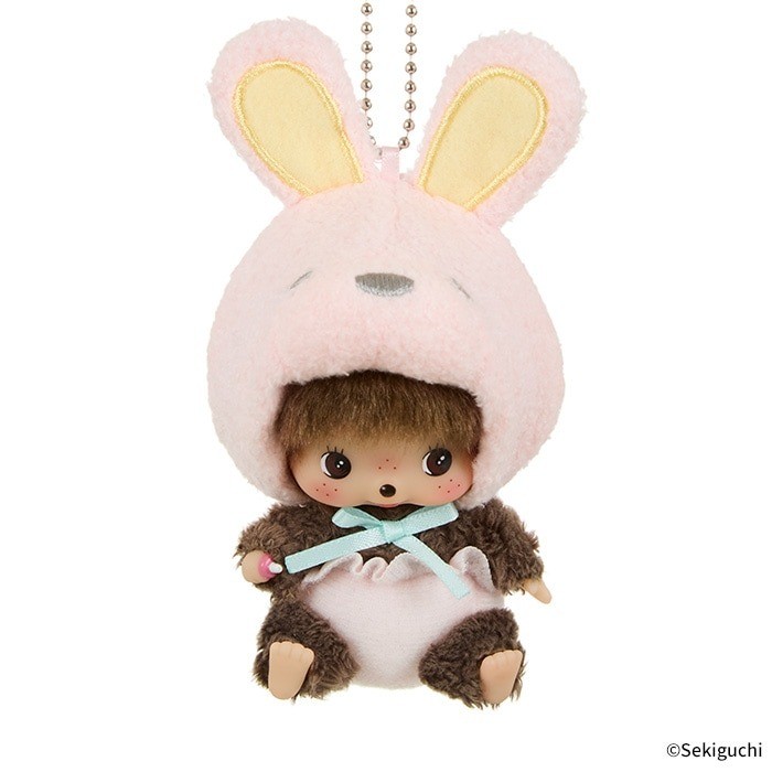 Animal Bebichhichi SS Big Face Keychain – Rabbit Costume Plush Toy