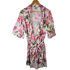 Show Me Your Mumu Floral Kimono Robe Pink White Lightweight OS One Size