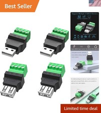 Durable 4-Pack USB Screw Terminal Block Connectors - Easy Connectivity Solution