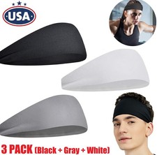 3 Running Headbands Women Men Sweatbands Sports Sweat Bands Workout Fitness USA